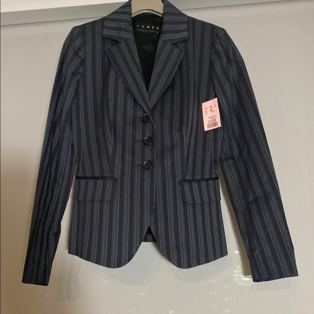 James Yunker Women's Black Striped Blazer